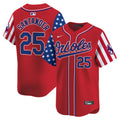 Men's Baltimore Orioles 2024 Independence Day Vapor Premier Limited Jersey - All Stitched - Red, Anthony Santander