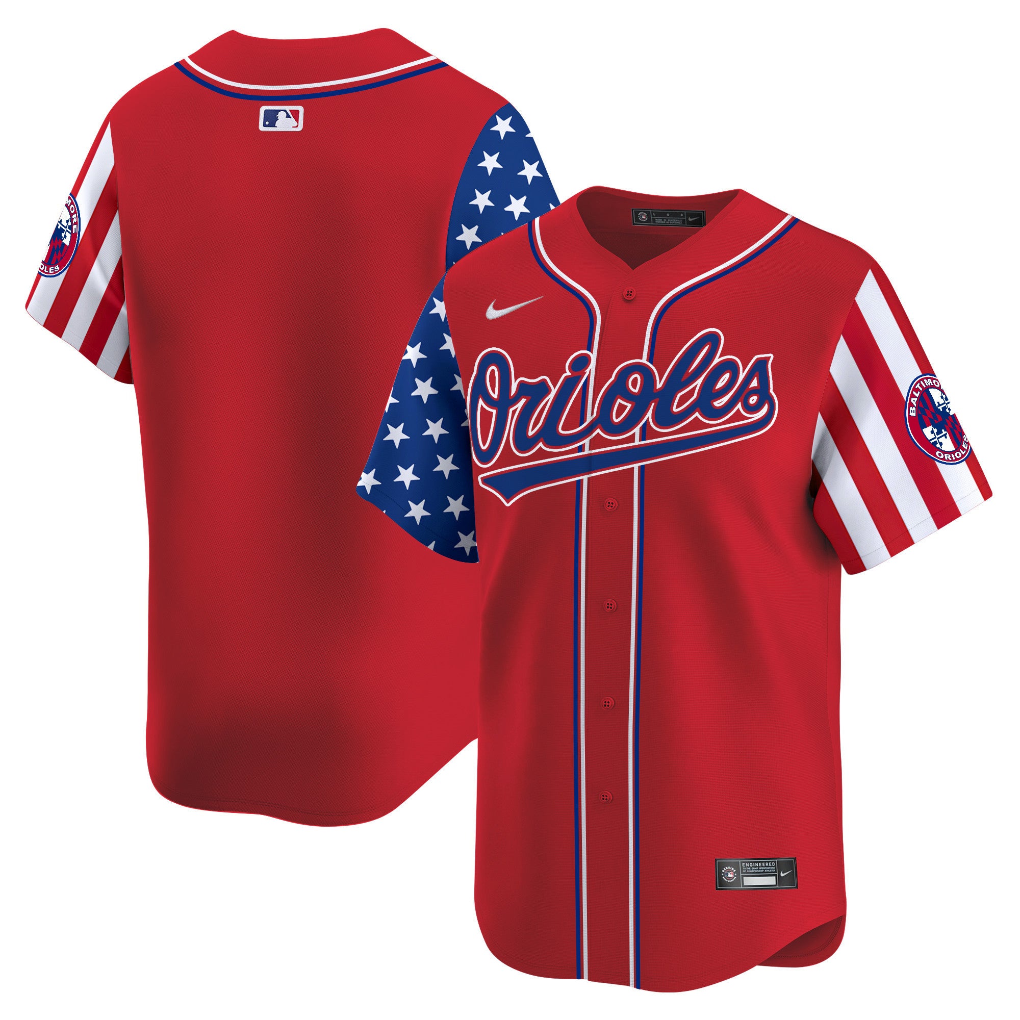 Men's Baltimore Orioles 2024 Independence Day Vapor Premier Limited Jersey - All Stitched - Red, Team
