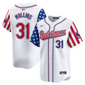 Men's Baltimore Orioles 2024 Independence Day Vapor Premier Limited Jersey - All Stitched - White Limited, Cedric Mullins