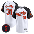 Men's Baltimore Orioles Robinson Patch Vapor Premier Limited Jersey V2 - All Stitched - White Alternate, Cedric Mullins