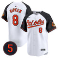Men's Baltimore Orioles Robinson Patch Vapor Premier Limited Jersey V2 - All Stitched - White Alternate, Cal Ripken