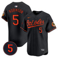 Men's Baltimore Orioles Robinson Patch Vapor Premier Limited Jersey V2 - All Stitched - Black, Brooks Robinson