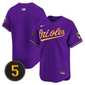 Men's Baltimore Orioles Robinson Patch Vapor Premier Limited Jersey V2 - All Stitched - Purple Gold, Team