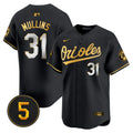 Men's Baltimore Orioles Robinson Patch Vapor Premier Limited Jersey V2 - All Stitched - Black Limited, Cedric Mullins