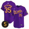 Men's Baltimore Orioles Robinson Patch Vapor Premier Limited Jersey V2 - All Stitched - Purple Gold, Adley Rutschman