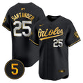 Men's Baltimore Orioles Robinson Patch Vapor Premier Limited Jersey V2 - All Stitched - Black Limited, Anthony Santander