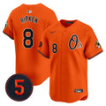 Men's Baltimore Orioles Robinson Patch Vapor Premier Limited Jersey V4 - All Stitched - Orange, Cal Ripken