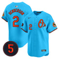 Men's Baltimore Orioles Robinson Patch Vapor Premier Limited Jersey V4 - All Stitched - Light Blue, Gunnar Henderson