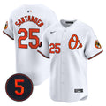 Men's Baltimore Orioles Robinson Patch Vapor Premier Limited Jersey V4 - All Stitched - White, Anthony Santander