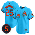 Men's Baltimore Orioles Robinson Patch Vapor Premier Limited Jersey V4 - All Stitched - Light Blue, Anthony Santander