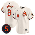 Men's Baltimore Orioles Robinson Patch Vapor Premier Limited Jersey V4 - All Stitched - Cream, Cal Ripken