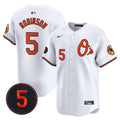Men's Baltimore Orioles Robinson Patch Vapor Premier Limited Jersey V4 - All Stitched - White, Brooks Robinson