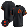 Men's Baltimore Orioles Robinson Patch Vapor Premier Limited Jersey V4 - All Stitched - Black, Team