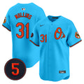 Men's Baltimore Orioles Robinson Patch Vapor Premier Limited Jersey V4 - All Stitched - Light Blue, Cedric Mullins