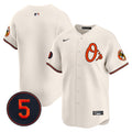 Men's Baltimore Orioles Robinson Patch Vapor Premier Limited Jersey V4 - All Stitched - Cream, Team