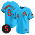 Men's Baltimore Orioles Robinson Patch Vapor Premier Limited Jersey V4 - All Stitched - Light Blue, Ryan Mountcastle