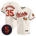 Men's Baltimore Orioles Robinson Patch Vapor Premier Limited Jersey V9 - All Stitched - Cream, Adley Rutschman