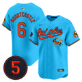 Men's Baltimore Orioles Robinson Patch Vapor Premier Limited Jersey V9 - All Stitched - Light Blue, Ryan Mountcastle