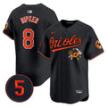 Men's Baltimore Orioles Robinson Patch Vapor Premier Limited Jersey V9 - All Stitched - Black, Cal Ripken