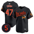 Men's Baltimore Orioles Robinson Patch Vapor Premier Limited Jersey V9 - All Stitched - Black, Donald Trump