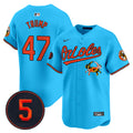 Men's Baltimore Orioles Robinson Patch Vapor Premier Limited Jersey V9 - All Stitched - Light Blue, Donald Trump