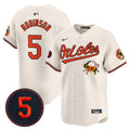 Men's Baltimore Orioles Robinson Patch Vapor Premier Limited Jersey V9 - All Stitched - Cream, Brooks Robinson