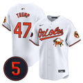 Men's Baltimore Orioles Robinson Patch Vapor Premier Limited Jersey V9 - All Stitched - White, Donald Trump