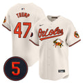 Men's Baltimore Orioles Robinson Patch Vapor Premier Limited Jersey V9 - All Stitched - Cream, Donald Trump