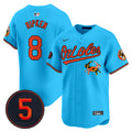 Men's Baltimore Orioles Robinson Patch Vapor Premier Limited Jersey V9 - All Stitched - Light Blue, Cal Ripken