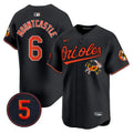 Men's Baltimore Orioles Robinson Patch Vapor Premier Limited Jersey V9 - All Stitched - Black, Ryan Mountcastle