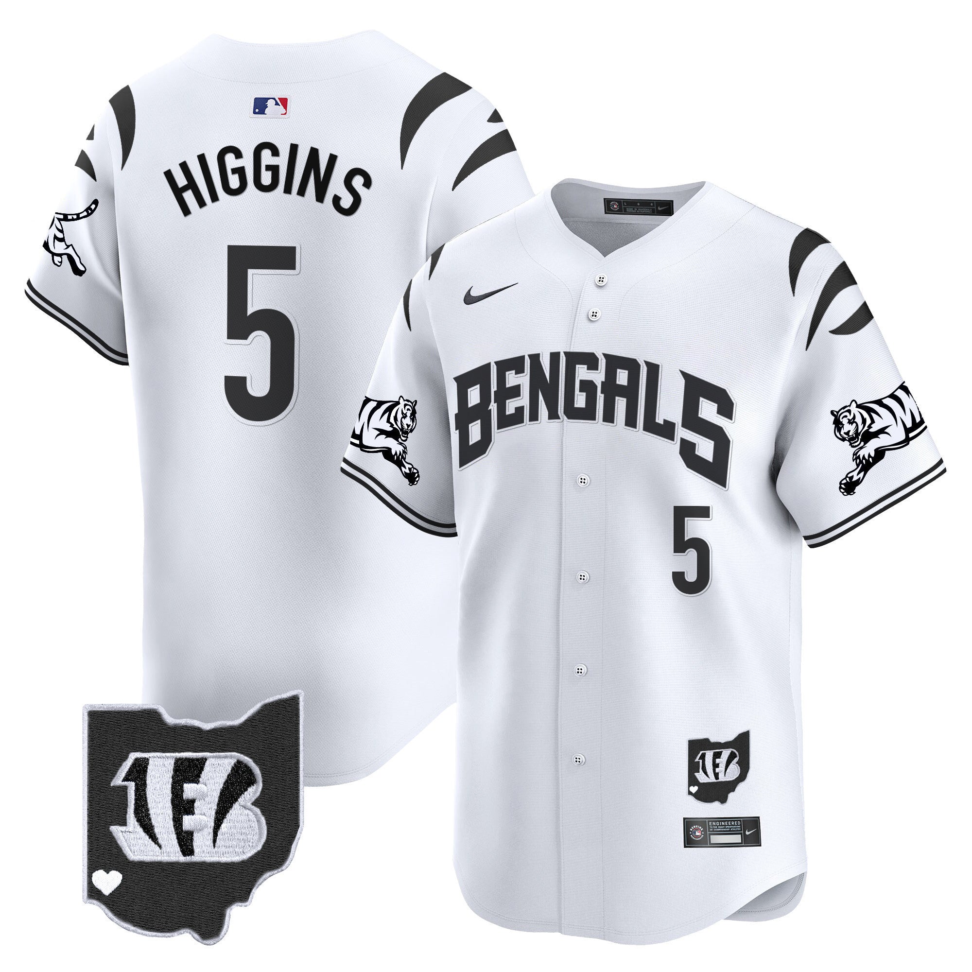 Men's Bengals Vapor Premier Limited Jersey - All Stitched - White Limited, Tee Higgins