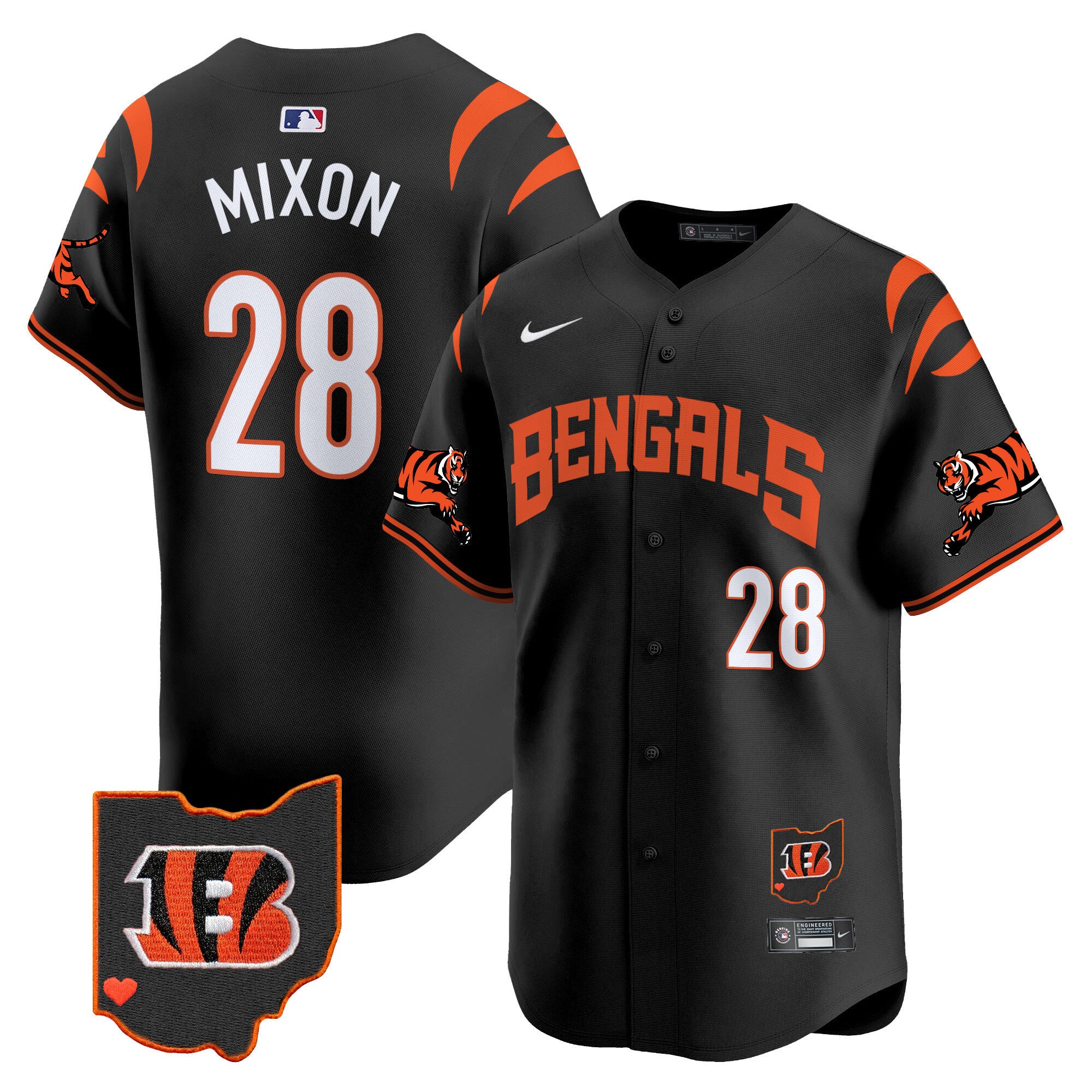 Men's Bengals Vapor Premier Limited Jersey - All Stitched - Black, Joe Mixon