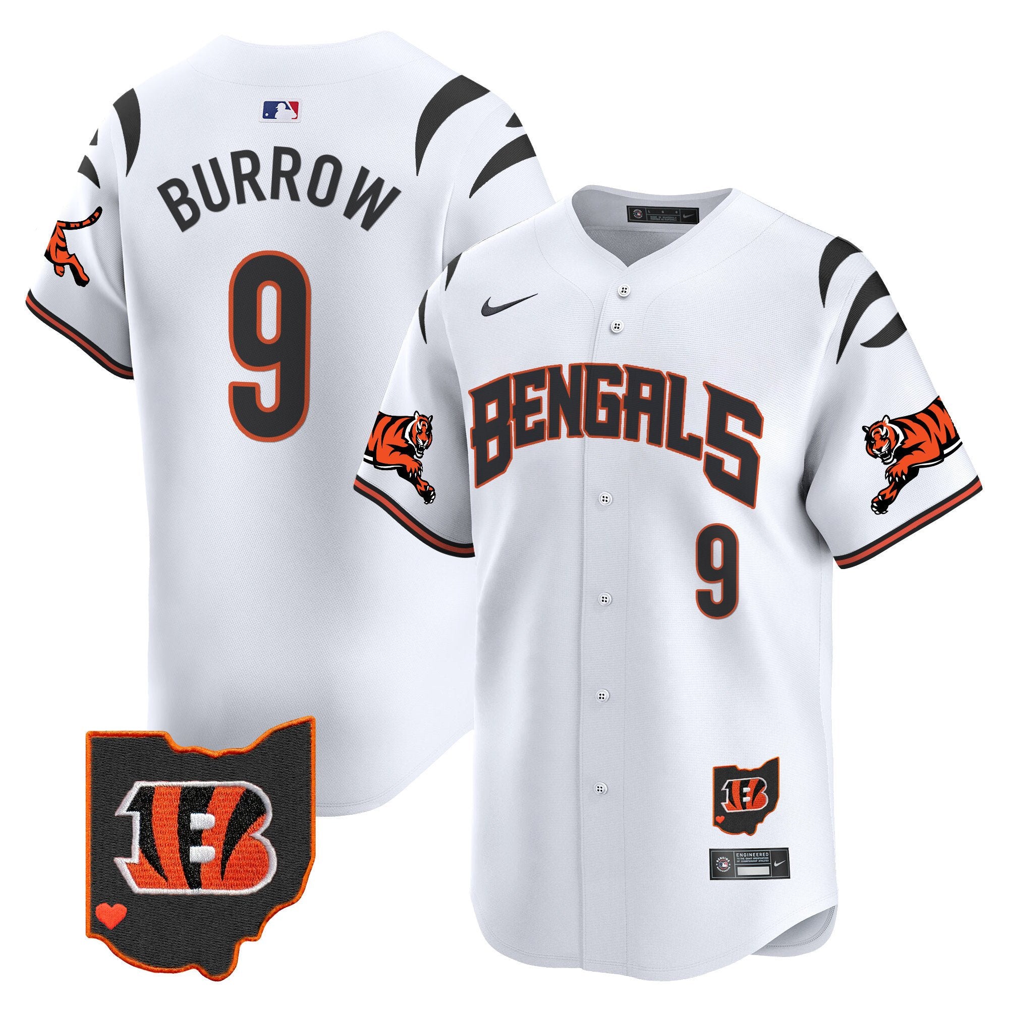 Men's Bengals Vapor Premier Limited Jersey - All Stitched - White, Joe Burrow