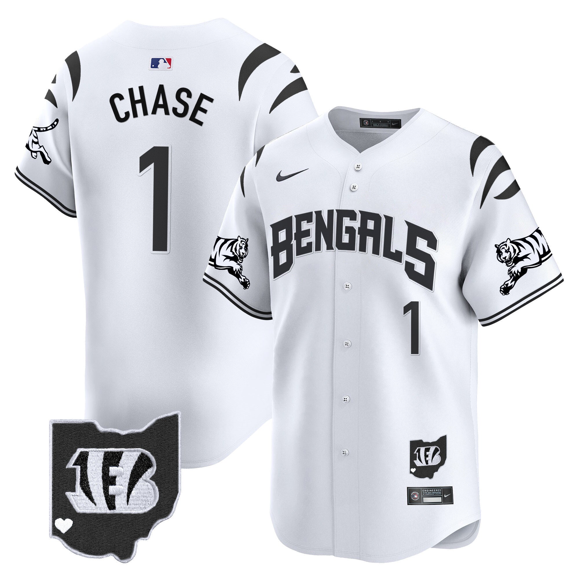 Men's Bengals Vapor Premier Limited Jersey - All Stitched - White Limited, Ja'Marr Chase