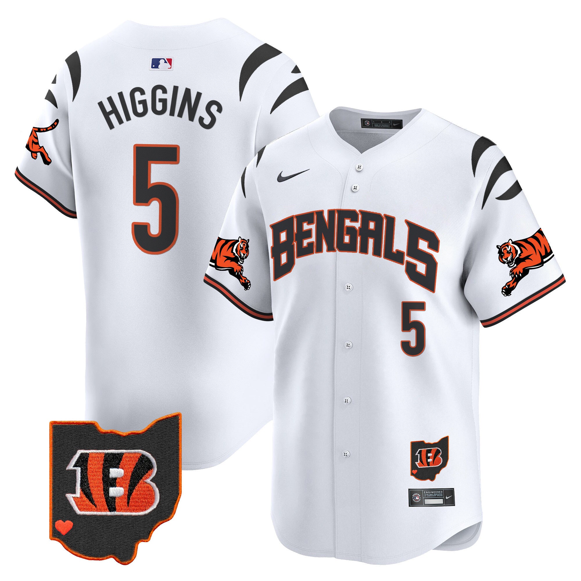 Men's Bengals Vapor Premier Limited Jersey - All Stitched - White, Tee Higgins