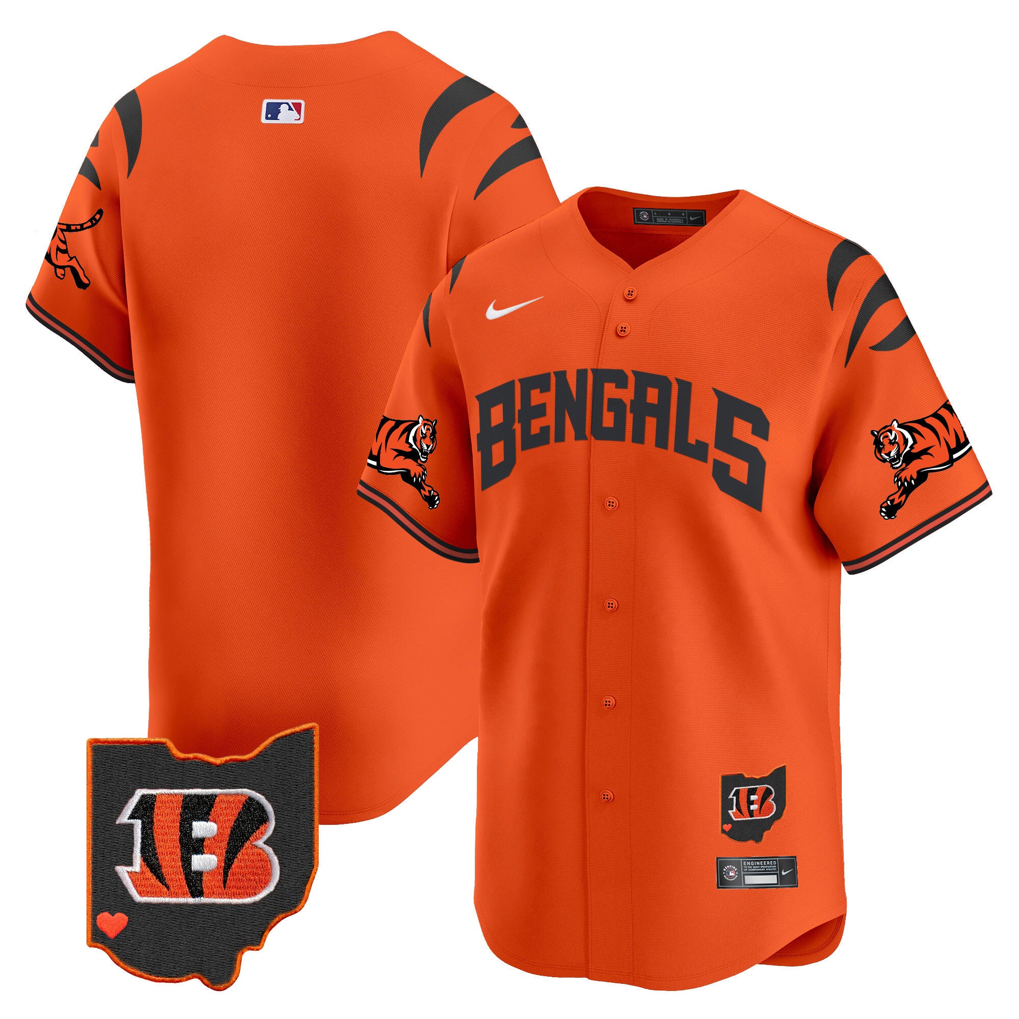 Men's Bengals Vapor Premier Limited Jersey - All Stitched - Orange, #1 Team