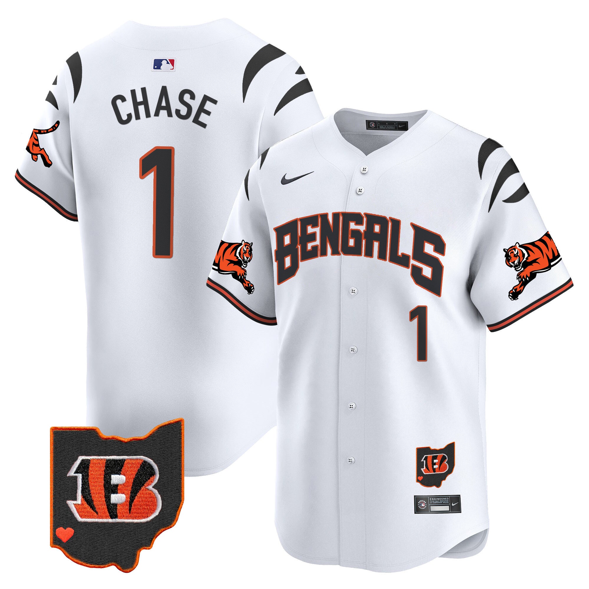 Men's Bengals Vapor Premier Limited Jersey - All Stitched - White, Ja'Marr Chase