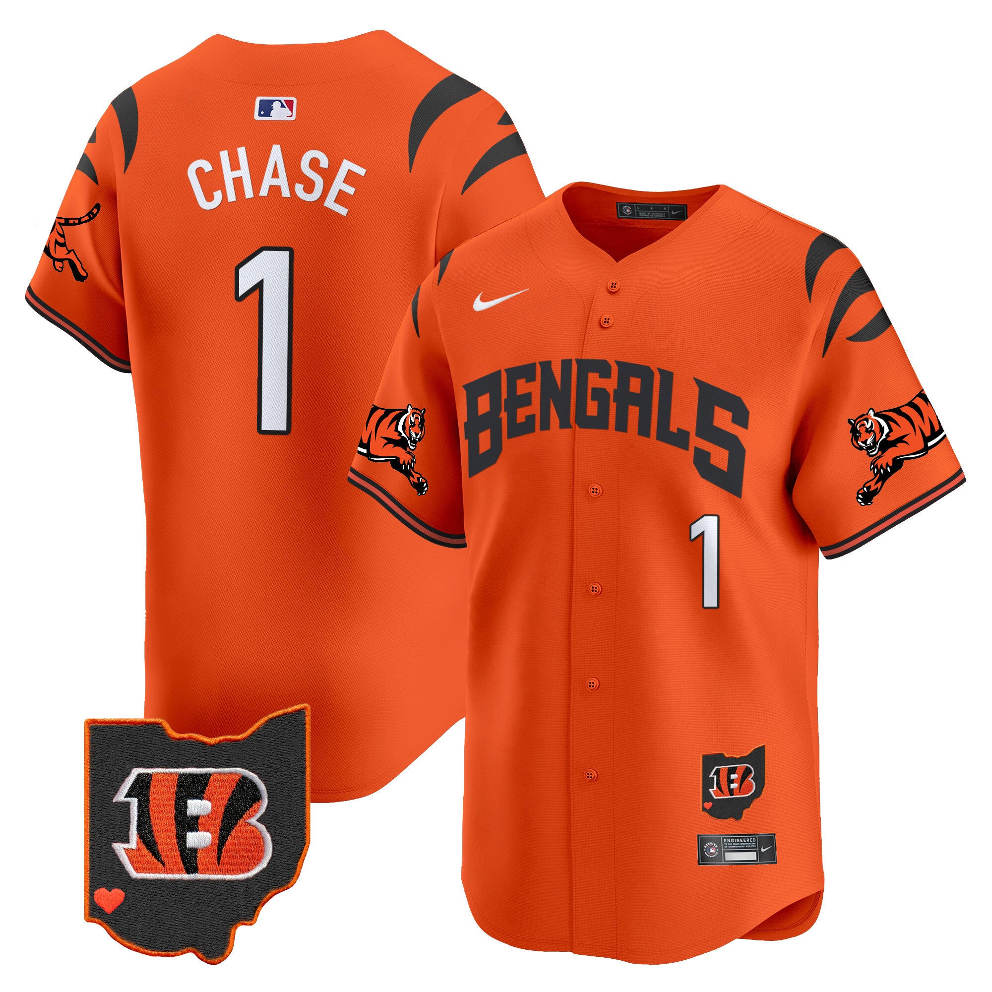 Men's Bengals Vapor Premier Limited Jersey - All Stitched - Orange, Ja'Marr Chase