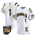 Men's Bengals Vapor Premier Limited Jersey - All Stitched - White Gold, Ja'Marr Chase