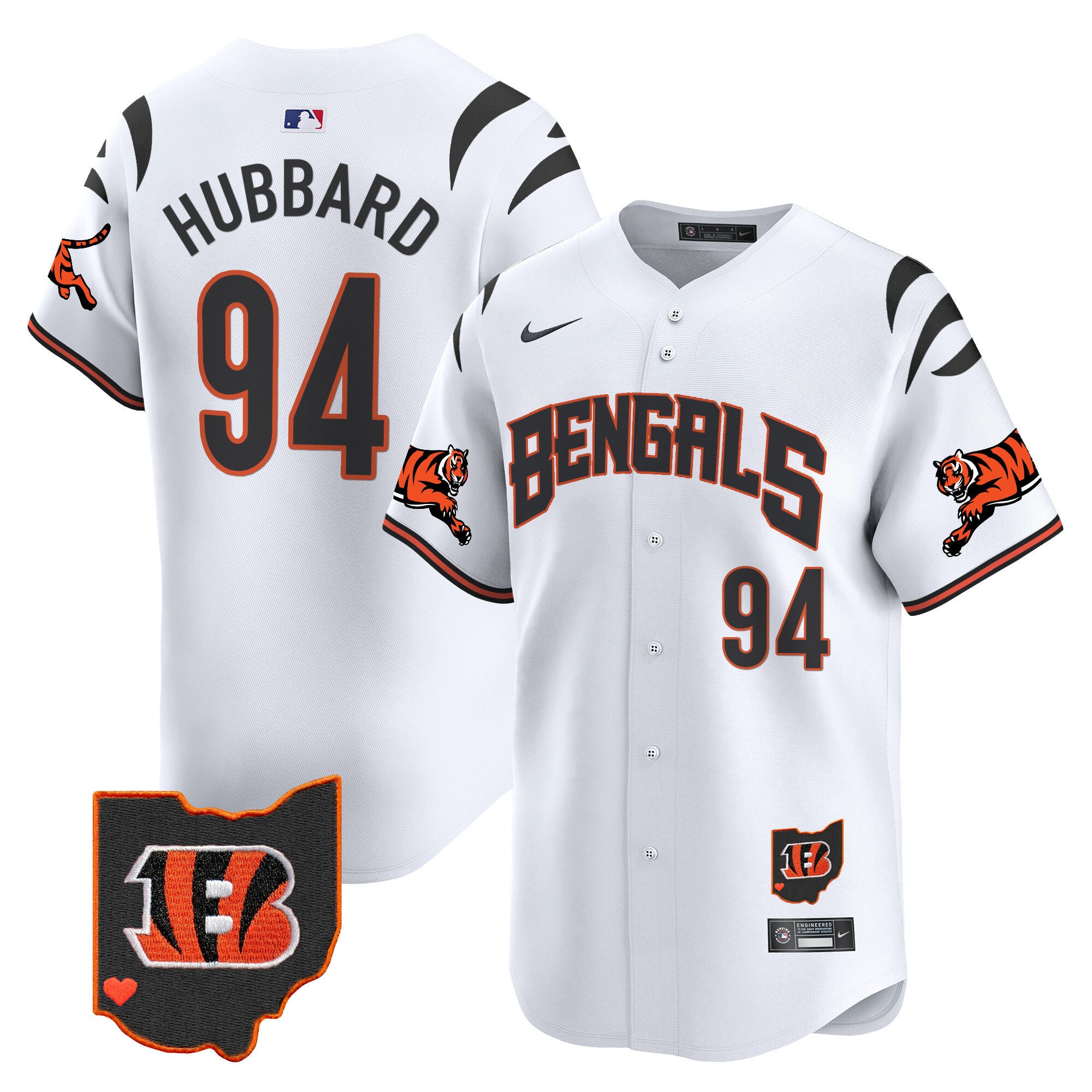 Men's Bengals Vapor Premier Limited Jersey - All Stitched - White, Sam Hubbard