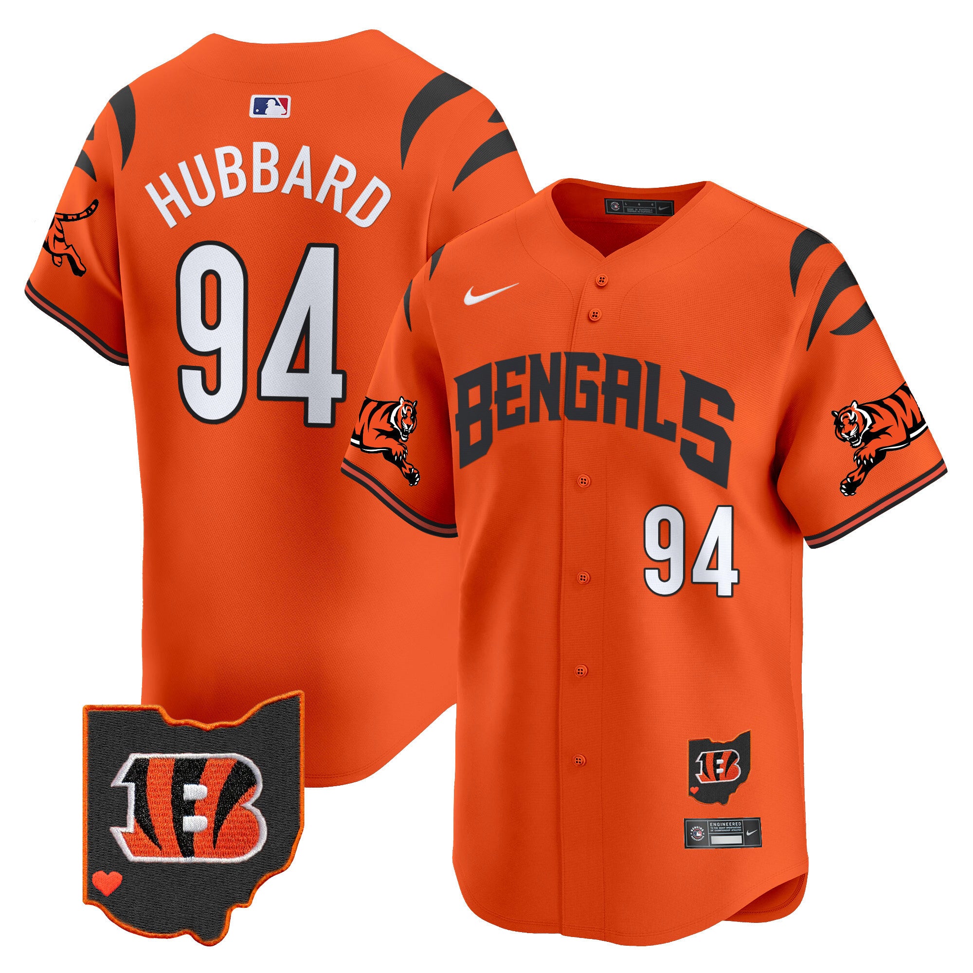 Men's Bengals Vapor Premier Limited Jersey - All Stitched - Orange, Sam Hubbard
