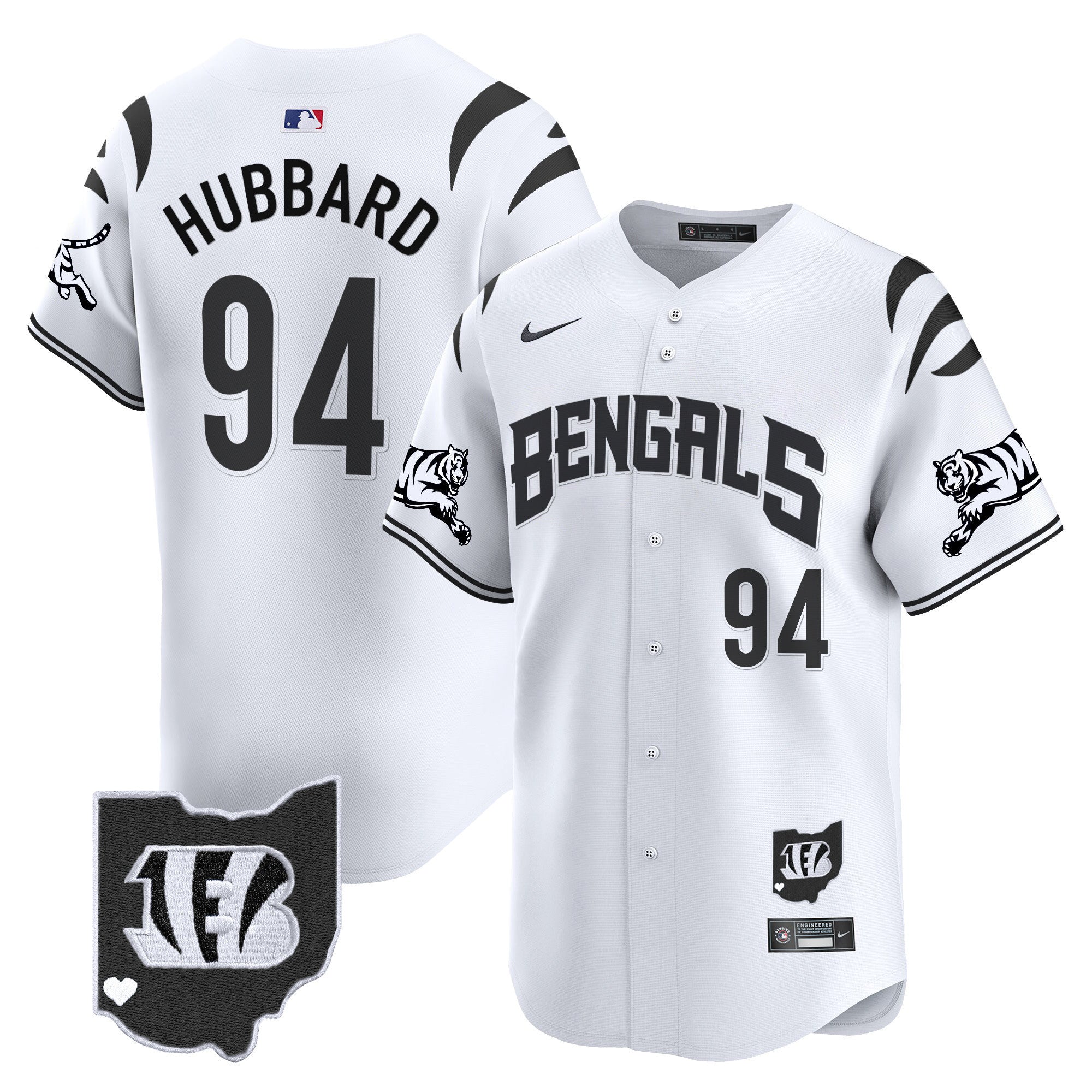 Men's Bengals Vapor Premier Limited Jersey - All Stitched - White Limited, Sam Hubbard