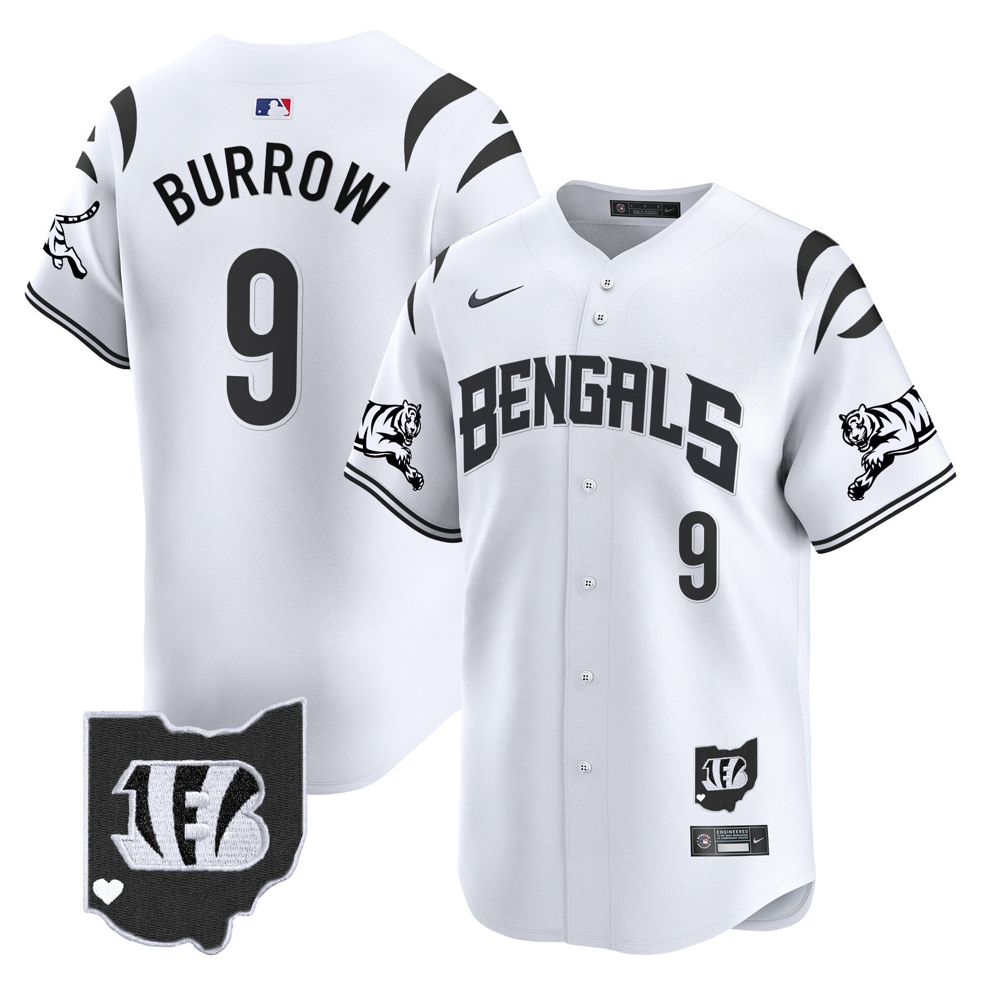 Men's Bengals Vapor Premier Limited Jersey - All Stitched - White Limited, Joe Burrow