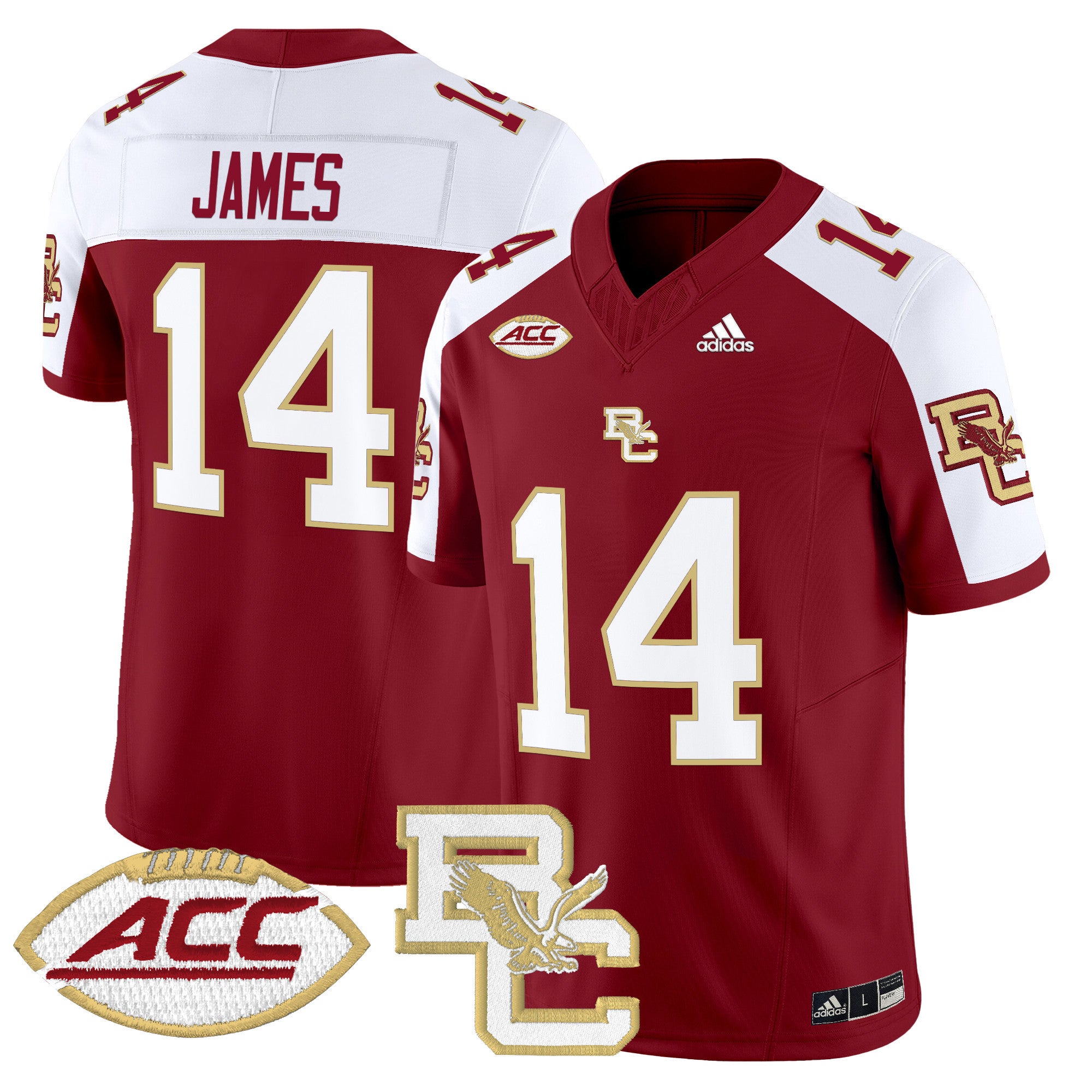 Men's Boston College Eagles 2024 Vapor Limited Jersey - All Stitched - Maroon Alternate, Grayson James