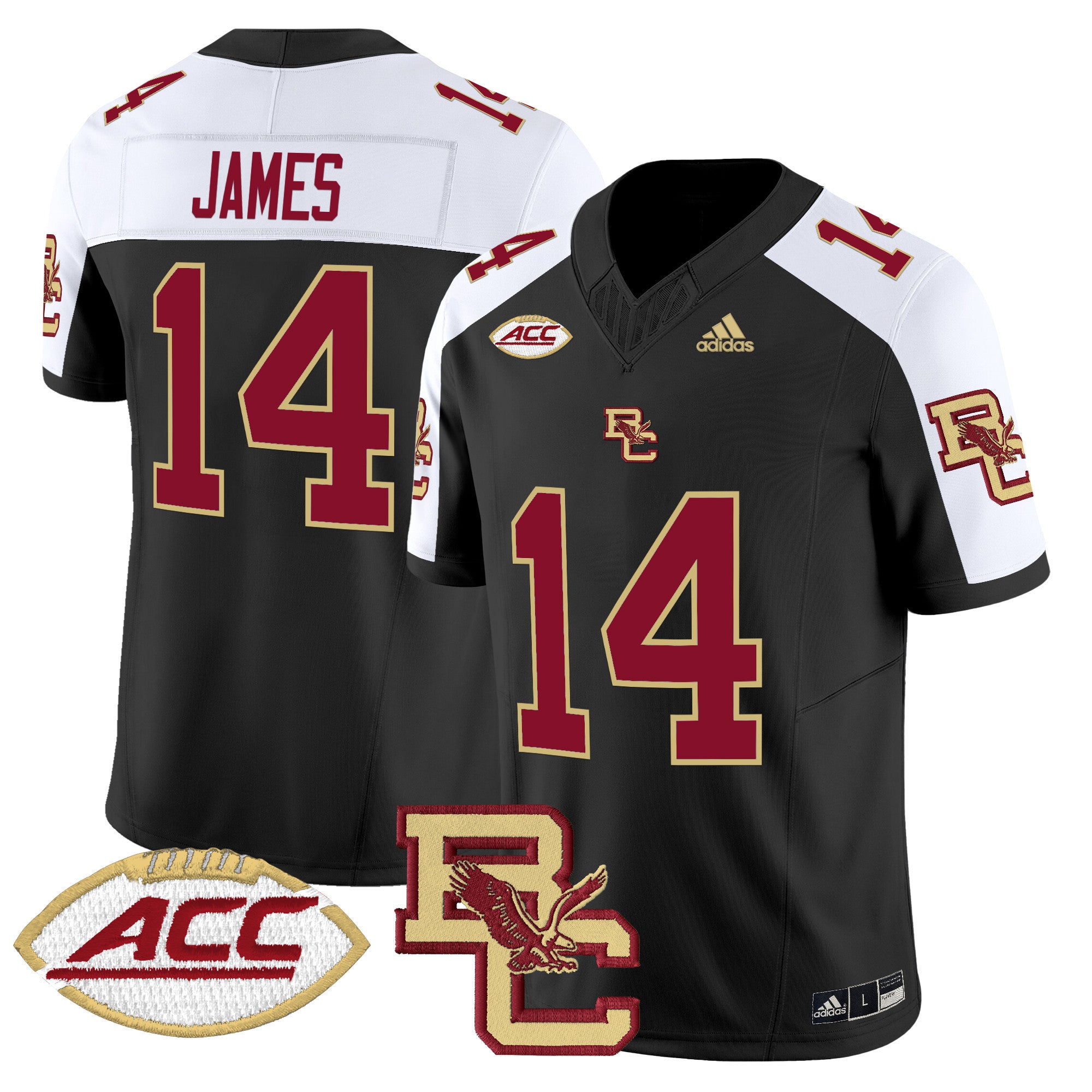 Men's Boston College Eagles 2024 Vapor Limited Jersey - All Stitched - Black Alternate, Grayson James
