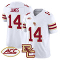 Men's Boston College Eagles 2025 Vapor Limited Jersey - All Stitched - White, Grayson James