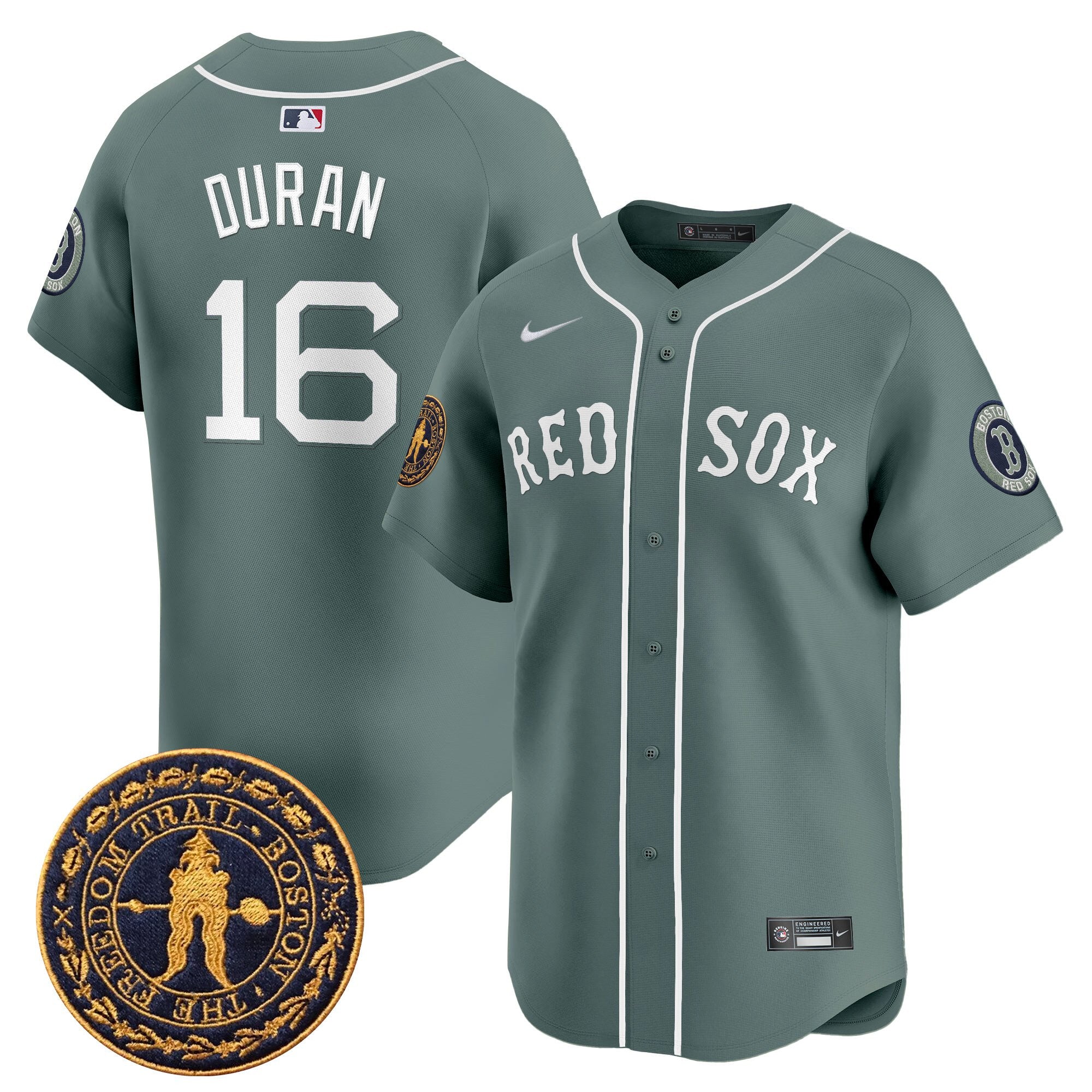 Men's Boston Red Sox Freedom Trail Patch Vapor Premier Limited Jersey - All Stitched - Green, Jarren Duran
