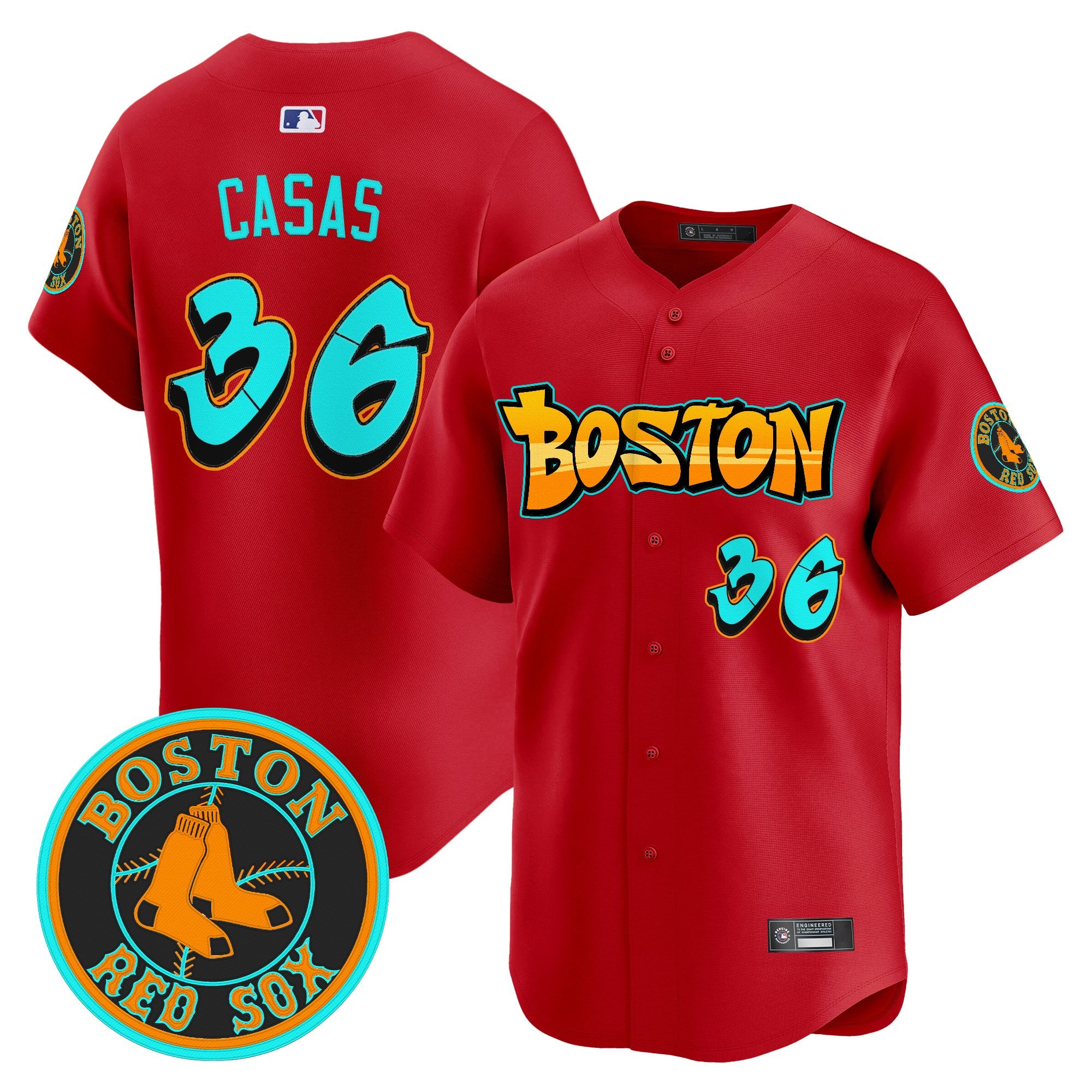 Men's Boston Red Sox 'Graffiti Streetstyle Edition' Vapor Premier Limited Jersey - All Stitched - Red, Triston Casas