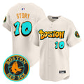 Men's Boston Red Sox 'Graffiti Streetstyle Edition' Vapor Premier Limited Jersey - All Stitched - Cream, Trevor Story