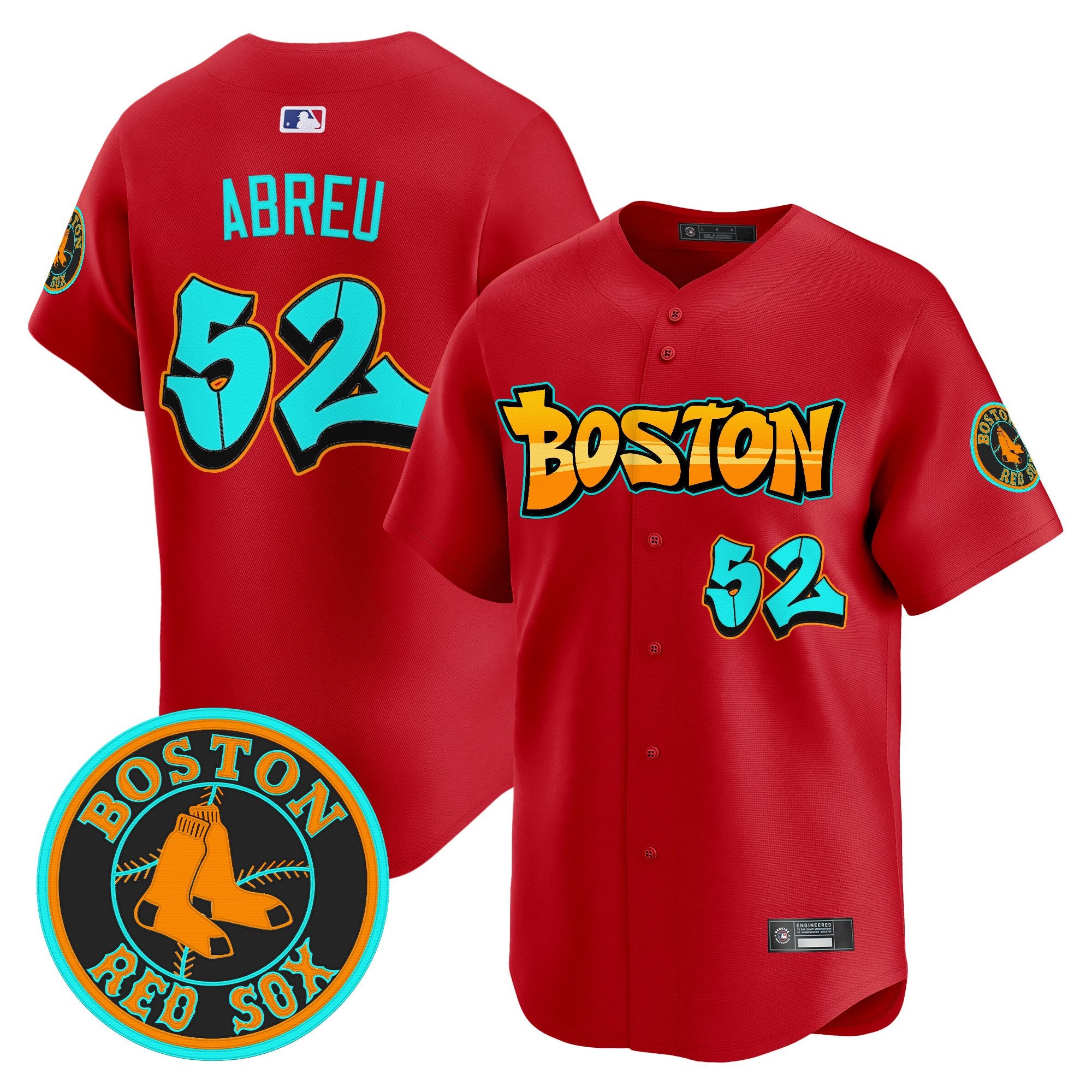 Men's Boston Red Sox 'Graffiti Streetstyle Edition' Vapor Premier Limited Jersey - All Stitched - Red, Wilyer Abreu